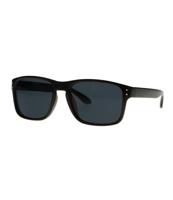 Spectrum zonnebril zwart rechthoek bruin glas unisex - thumbnail
