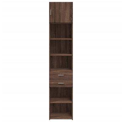 Opbergkast smal 45x42,5x225 cm bewerkt hout bruin eikenkleur - thumbnail
