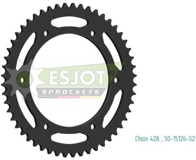 ESJOT Chain wheel 428 52z steel black
