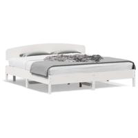 Bedframe zonder matras massief grenenhout wit 180x200 cm - thumbnail