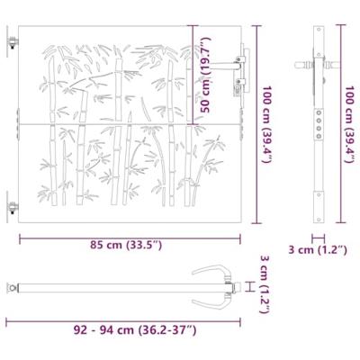 VidaXL Tuinpoort met slot zwart 85 x 175 cm poedergecoat staal