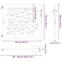 VidaXL Tuinpoort met slot zwart 85 x 175 cm poedergecoat staal - thumbnail
