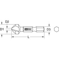 KS Tools 336.0326 3360326 Kegelverzinkboor 6.3 mm Staal 1 stuk(s) - thumbnail