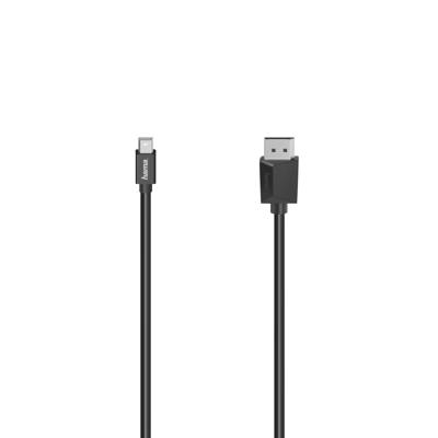 Hama Kabel 4K Ultra-HD Mini-Displayport naar Displayport 1.2, 1.50m Kabel Zwart Hama Kabel 4K Ultra-HD Mini-Displayport naar Displayport 1.2, 1.50m Kabel Zwart