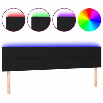 Hoofdbord LED 180x5x78/88 cm stof zwart