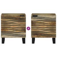 Nachtkastje 2 pcs Bruin 40 x 33 x 46 cm massief mangohout - thumbnail