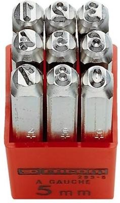 Facom 293a set van 9 slagcijfers 5mm - 293A.5 Facom 293a set van 9 slagcijfers 5mm - 293A.5