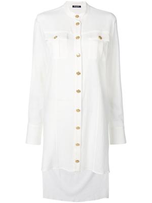 Balmain elongated loose blouse - White Balmain elongated loose blouse - White