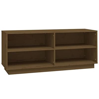VidaXL Schoenenkast 110x34x45 cm massief grenenhout honingbruin VidaXL Schoenenkast 110x34x45 cm massief grenenhout honingbruin