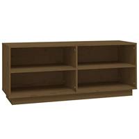 VidaXL Schoenenkast 110x34x45 cm massief grenenhout honingbruin - thumbnail