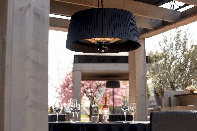 Artix 1800 watt hangende terrasverwarmer zwart