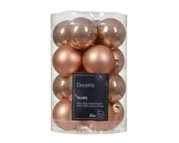 Decoris kerstballen glas 16st roze 3,5cm - thumbnail