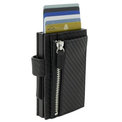 ÖGon Kaarthouder Cascade Rits Snap 9,7 Cm Leer Titanium/zwart