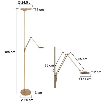 Steinhauer Messing leeslampZodiac LED 2-lichts 165cm - 2107BR