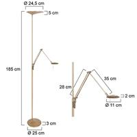 Steinhauer Messing leeslampZodiac LED 2-lichts 165cm - 2107BR - thumbnail
