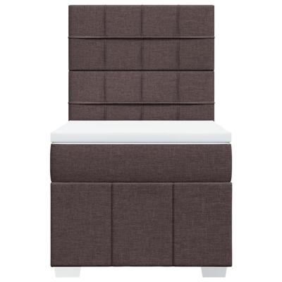 Boxspring met matras stof donkerbruin 90x200 cm - thumbnail