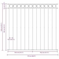 VidaXL Hecelement grijs 170 x 120 cm staal - thumbnail