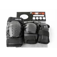 Move Beschermset voor kinderen - 3-pack basic black - zwart - driedelige set met pols elleboog en kniebeschermers - thumbnail