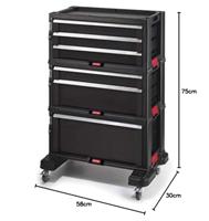 Keter gereedschapsrek op wielen 6 laden Zwart - thumbnail