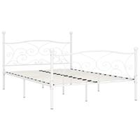 Bedframe met lattenbodem metaal wit 140x200 cm - thumbnail