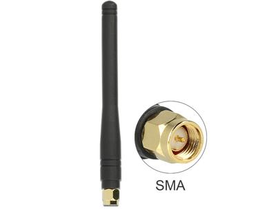 Delock 88914 ISM 433 MHz Antenne SMA 2,5 dBi Omnidirectioneel Flexibel Rubber Zwart