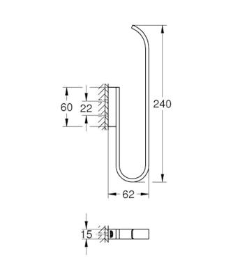 Reserve Toiletrolhouder Grohe Selection Wandmontage Hard Graphite Geborsteld