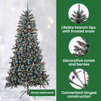 VidaXL Kunstkerstboom met 300 led groen 240 cm pvc en plastic en staal - thumbnail