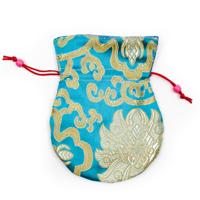 Brokaattasje Handgemaakt - Blauw - thumbnail