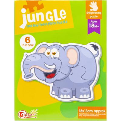 LG-Imports puzzel olifant 18 x 13 cm karton groen/grijs 3 stukjes