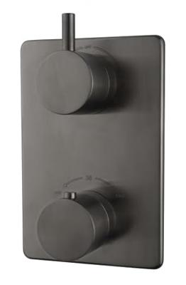 Wiesbaden Afbouwdeel Caral Inbouw Douche Thermostaatkraan 2-Weg Gunmetal Wiesbaden Afbouwdeel Caral Inbouw Douche Thermostaatkraan 2-Weg Gunmetal