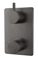 Wiesbaden Afbouwdeel Caral Inbouw Douche Thermostaatkraan 2-Weg Gunmetal - thumbnail