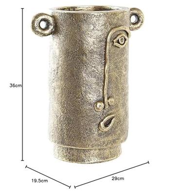 Vaas DKD Home Decor Gezicht Gouden Modern (29 x 19,5 x 36 cm) Vaas DKD Home Decor Gezicht Gouden Modern (29 x 19,5 x 36 cm)