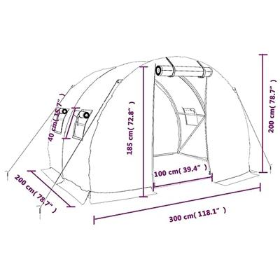 Tuinkas met stalen frame 6 m² 3x2x2 m