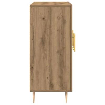 Dressoir artisanaal eikenkleurig 90 x 34 x 80 cm Bewerkt hout