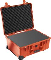 Peli 1560 Grote Transport Koffer Voor Drone-, Camara-, En Filmapparatuur, IP67 Water- En Stofdicht, Capaciteit: 44L, Gemaakt In Duitsland, Met Aanpasbaar Plukschuim, Kleur: Oranje - thumbnail