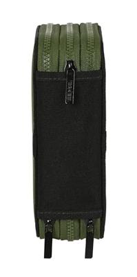 Driedubbele Pennenzak Safta Dark forest Zwart Groen 12.5 x 19.5 x 5.5 cm (36 Onderdelen)