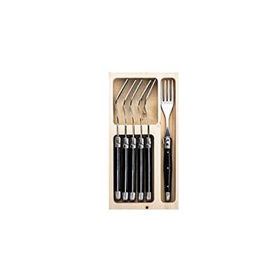 Laguiole Style de Vie Steakvorken Premium Line Zwart - 6 stuks
