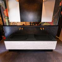 Badkamermeubelset Mondiaz Erin 150 cm met 1 Lade met RIDGE Wastafel Dubbel Urban Zonder Kraangaten Greeploos Mat Underlayment - thumbnail