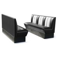 Classic Retro Diner Bank Bel Air HW180 Zwart - thumbnail