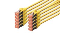 Digitus DK-1644-020-Y-10 RJ45 Netwerkkabel, patchkabel CAT 6 S/FTP 2.00 m Geel Folie afscherming, Afscherming totaal, Afgeschermd, Halogeenvrij, Simplex, - thumbnail