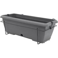 Plantenbak Garden ID Antraciet Steeneffect 50 cm - thumbnail