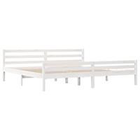 Bedframe massief hout wit 200x200 cm - thumbnail