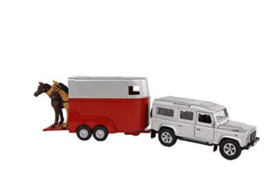Kids Globe die-cast land rover met paardentrailer 1:32 Kids Globe die-cast land rover met paardentrailer 1:32