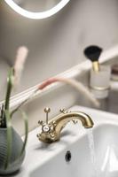 Wastafelmengkraan Sapho Antea 2-knop Uitloop 6.5 cm Brons (incl. clickwaste) - thumbnail