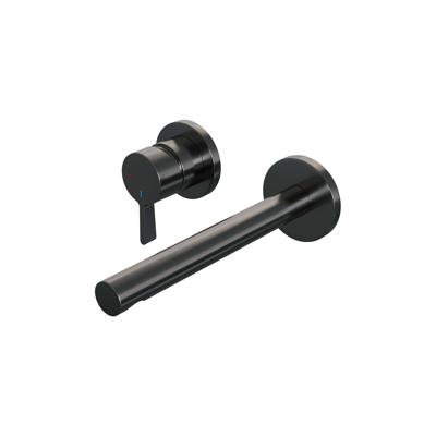 Brauer Gunmetal Edition Wastafelmengkraan inbouw - rechte uitloop rechts - hendel middel dik - model E2 PVD - geborsteld gunmetal 5-GM-083-S1-65