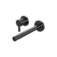 Brauer Gunmetal Edition Wastafelmengkraan inbouw - rechte uitloop rechts - hendel middel dik - model E2 PVD - geborsteld gunmetal 5-GM-083-S1-65 - thumbnail