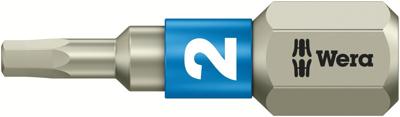 Wera 3840/1 TS Bits Zeskant, RVS, Hex-Plus, 2.0 x 25 mm - 1 stuk(s) - 05071071001