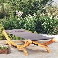 Loungebed 100x188,5x44 cm massief gebogen hout antracietkleurig - thumbnail