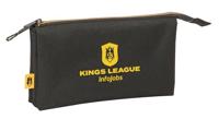 Pennenetui met 3 vakken Kings League Zwart 22 x 12 x 3 cm - thumbnail