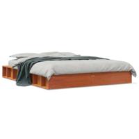 Bedframe zonder matras massief grenenhout wasbruin 180x200 cm - thumbnail